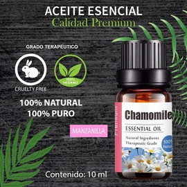 Aceites Esenciales de Manzanilla Aromaterapia - Natural 100% de Aceite Esencial Natural Conjunto de Difusores y Humidificadores con Caja de Regalo Exquisita (UVa Natural, 10 ML) (Manzanilla)