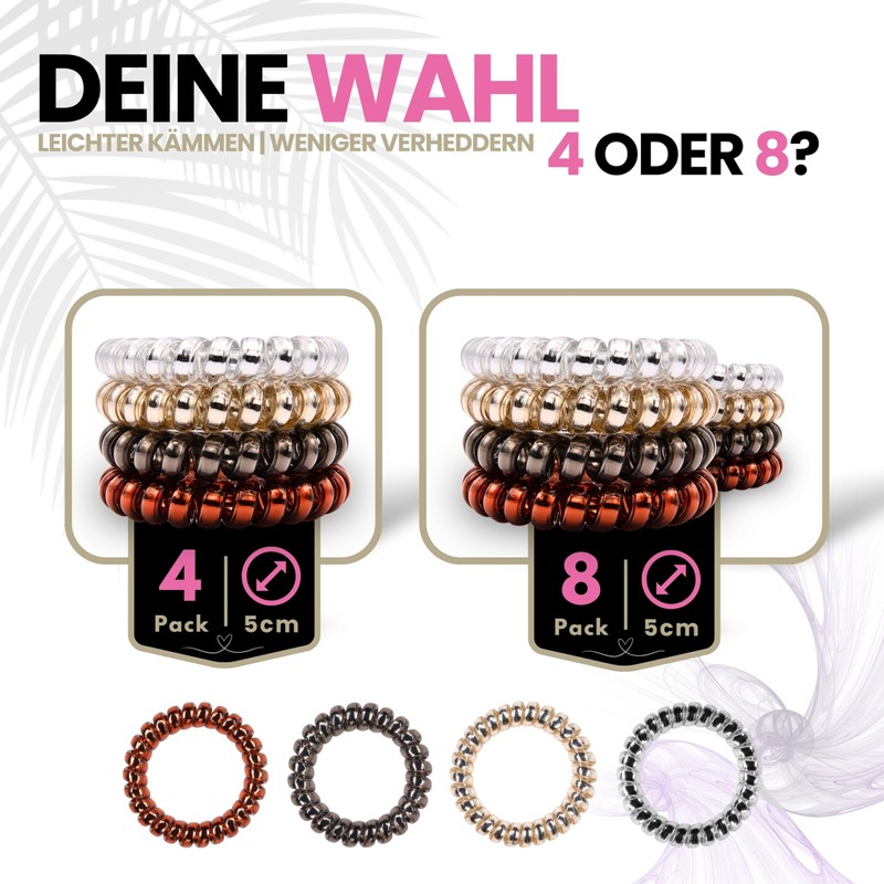 Specora - Spiral Hair Scrunchies Pack of 8 - 5
