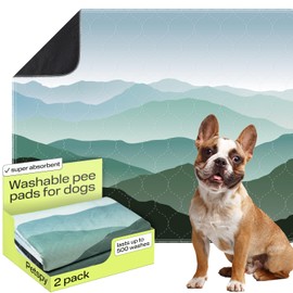 PetSpy Washable Pee Pads for Dogs 2-Pack (18x24) - Waterproof Reusable Puppy Pads No-Slip Surface - Stylish Dog Potty Training Pads Protect Against Leakage Perfect for Small Medium Large Dogs