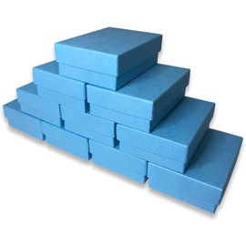 N'icePackaging 15 Qty - Light Sky-Blue Cotton Filled Gift Boxes - Size 3" x 2 1/8" x 1" - USA Made - Holidays/Birthdays/Sales/Storage/Display/Travel