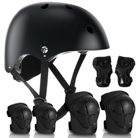 Adjustable Skateboard Bike Helmet and pads set for 3-5-8-14+Ages,Cycling Kids Helmet with Knee Pad Elbow Pads for Kids Toddler Youth Boys Girls Multi-Sport Commuter Scooter Roller Skate Inline Skating