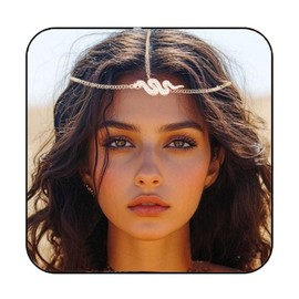 Aukmla Gold Head Chain Snake Headpiece Hair Chain Festival Costume Headband Hair Accessories for Women