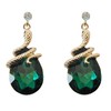 Navachi 18k Gold Plated Crystal Green Zircon Snake Drop Dangle