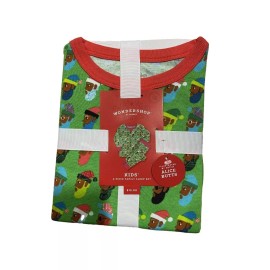 Wondershop Kids' Multi Santa Print Matching Family Pajama Set - Wondershop Green 6