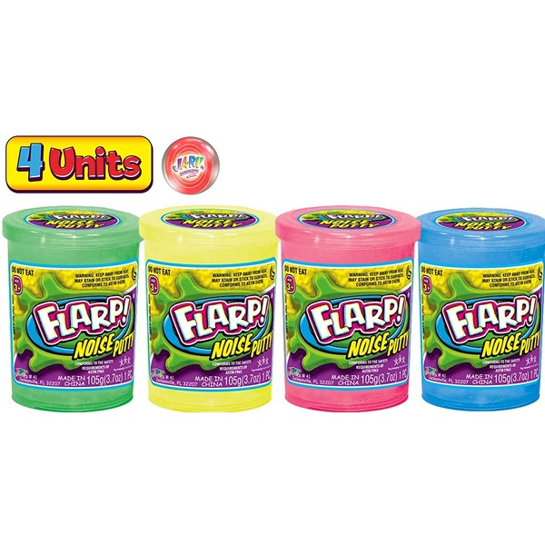JA-RU Flarp Noise Putty Scented (4 Units Assorted) Squishy Sensory Toys for Easter, ADHD Autism Stress Toy, Great Party Favors Fidget for Kids and Adults Boys & Girls. Plus 1 Bouncy Ball 10041-4p