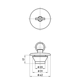 Sanei Faucet W-type Rubber Stopper for Bath