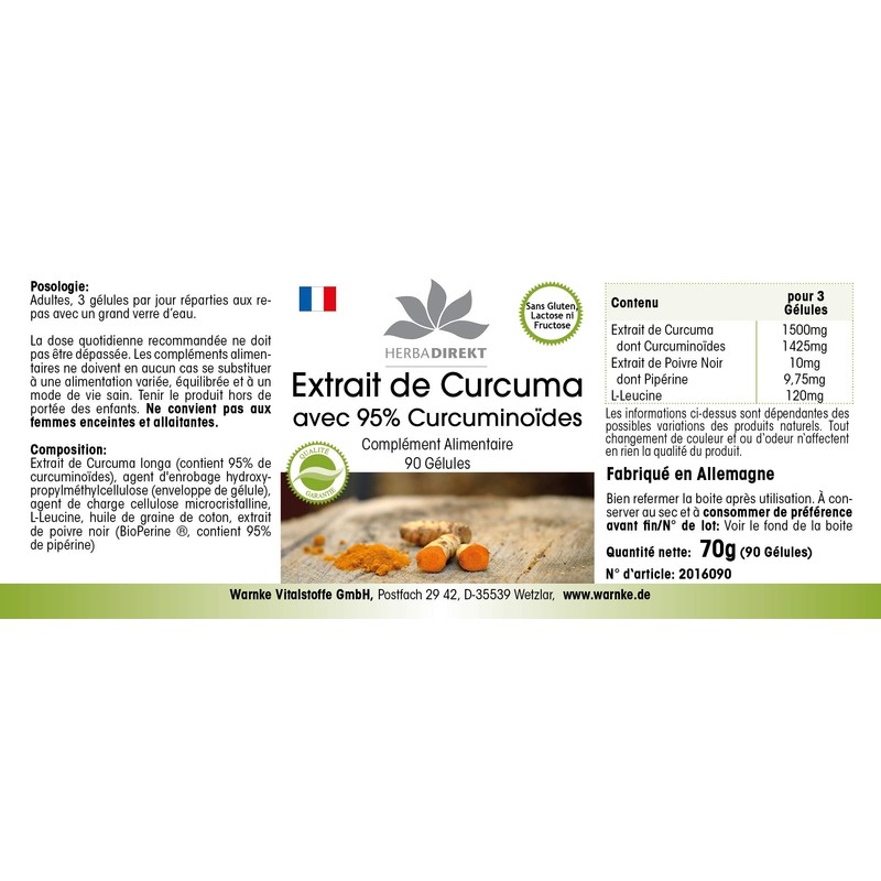 Curcuma (Turmeric) Capsules - Curcumin Extract with Black Pepper -