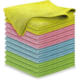 USANOOKS Microfiber Cleaning Cloth - 12Pcs 12.5x12.5 inch High Performance - 1200 Washes, Ultra Absorbent Towels Grip Root Weave Grime & Liquid for Streak-Free Mirror Shine.
