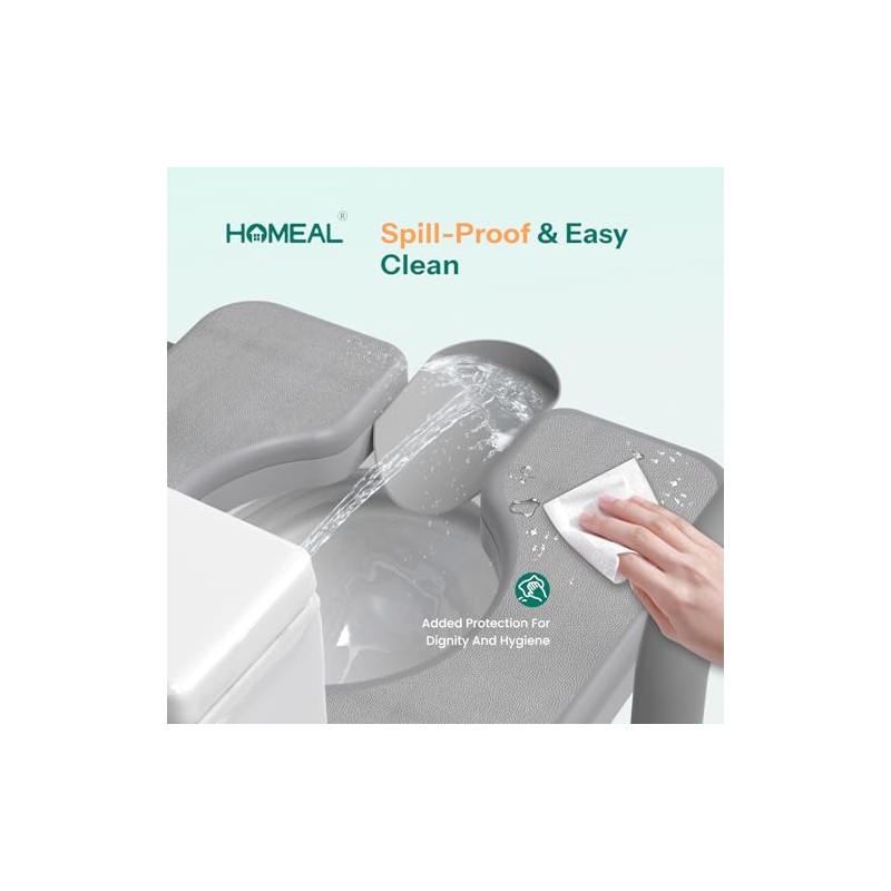 HOMEAL Raised Toilet Seat Riser with Handles for Seniors, 450LBS