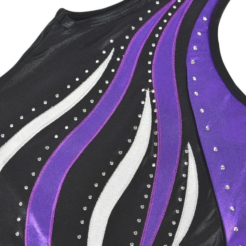 MORESAVE Gymnastics Leotards for Girls Sleeveless Sparkle Leotards Shiny Embroidery