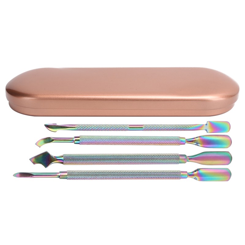 4pcs Stainless Steel Nail Cuticle Pusher Cuticle Trimmer Remover Set