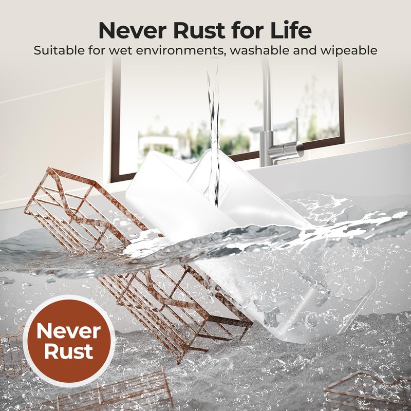 Orimade Shower Caddy 3-Pack, No-Drill Adhesive Shelves for Bathroom, Rustproof