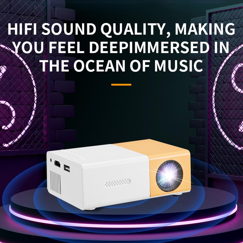 Smart Projector, 1080p Portable Projector, 6000LM Brightness for Home Entertainment,