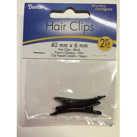 Darice Hair Clip 2/Pkg-Black 40mmx6mm