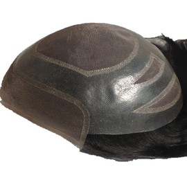 YANAHAIR Toupee for Men men hair pieces Mens Toupee Wavy Human Hair Replacement System 100% European Real Human Hair Men Lace Hair System Fine French Lace Front and top with PU (#1 Jet Black,8 * 10")