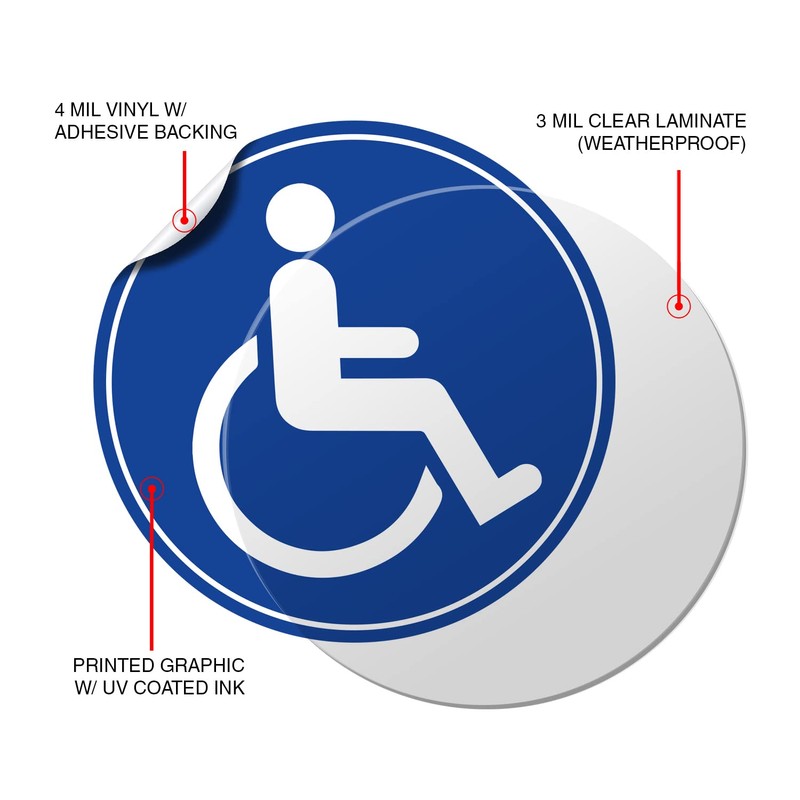 (Set of 5) Handicap / Disabled Wheelchair Accessible Sign |