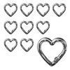 Sparkling Puffy Round Heart Carabiner, 10 Pieces, Small, Stylish, Keyring,