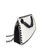 Betsey Johnson XOBRIDGE White/Black Whip Stitched Contrast Black Sides Textured