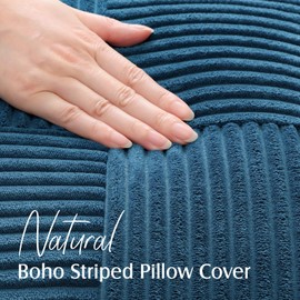 Artscope A Corduroy Cushion Cover, Decorative Cushion Cover, 60 x 60 cm, Decorative Sofa Cushion, Couch Cushion, Decorative Soft Cushion for Sofa, Living Room, Home, Bedroom, Blue