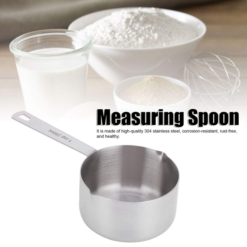 Measuring Cup, Stainless Steel Measuring Kitchen Baking Spoon for Dry