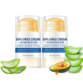 Crema Hidratante con Urea 60 para Pies, Manos y Codos - Exfoliante para Piel Seca, Agrietada y Callosidades(2PCS)