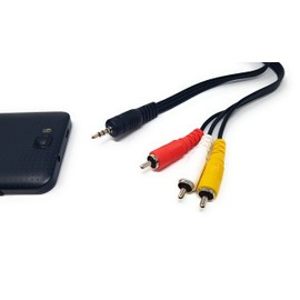 MainCore 1m long 3.5mm 4 Pole Jack Plug to Triple 3 x RCA Phono Lead Composite & Audio Video AV Cable Lead Converter (1m)