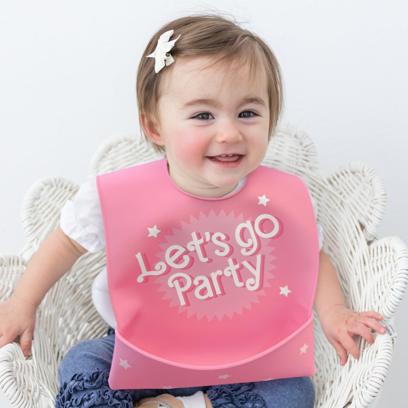 Neat Solutions Let's Go Party Fold-Down Crumcatcher Bib, 6+ Months,