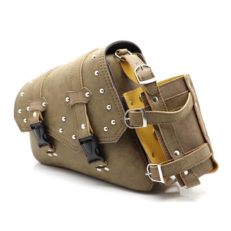 BENEALL Motorcycle Side Bag Saddlebags PU Leather Motorcycle Swingarm Bag