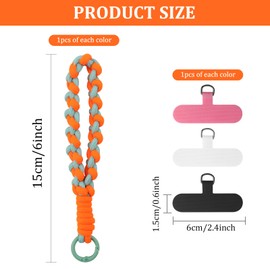 Oubaka Boho Macrame Phone Wrist Strap,3PCS Cell Phone Lanyard with 3PCS Phone Tether Tab Wristlet Keychain Phone Strap for Women(3 Colors)