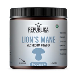 Lion's Mane Mushroom Powder (120 Servings), USDA Organic, No Mycelium or Fillers, Fair Trade, Vegan, USA Made