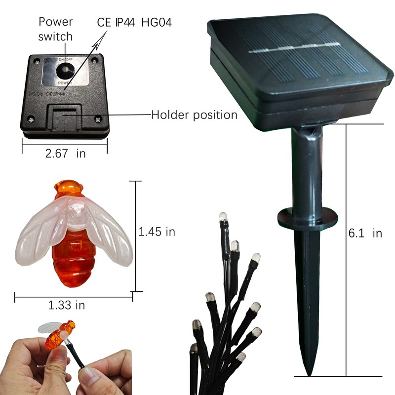 Wskvlcg Outdoor Solar Powered Firefly Lights Bugs with 9 Bee,