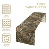 Forest Camouflage Table Runner, Camo Conifer Oak Branches Leaves Military
