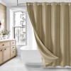 MitoVilla No Hooks Needed Extra Long Shower Curtain Liner Set,