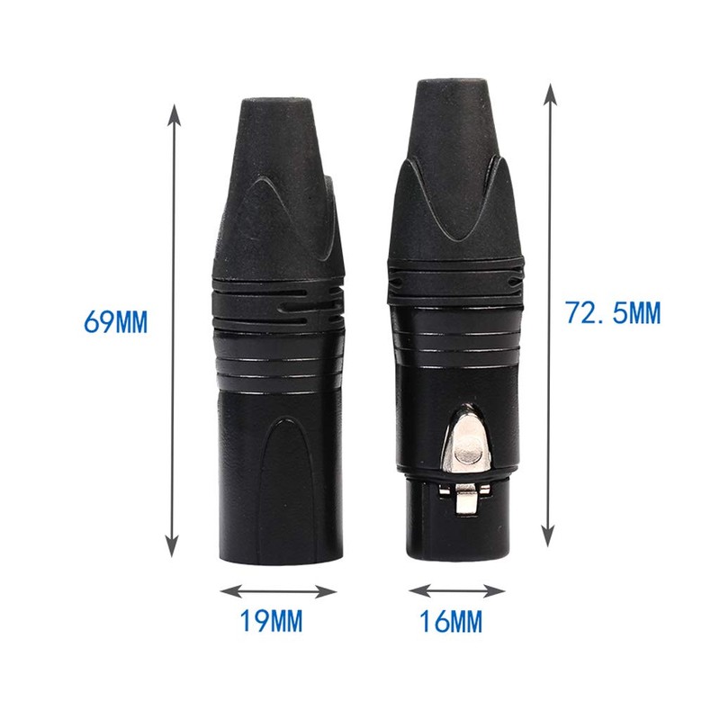 B Baosity XLR 3-Pin Male to Female Audio Connector