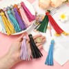 Stiesy 20 Stück Lederquasten Anhänger Schlüsselanhänger Bunte Kunstleder Quasten Schlüsselring