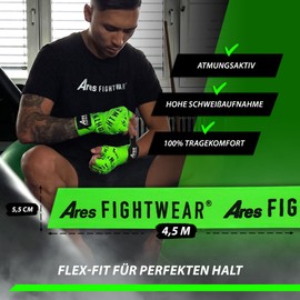 Ares Fightwear® Professional Bandage Boxes, Set of 2 [4.5 m] Including Laundry Net, Maximum Protection and Firm Hold Thanks to Flex-Fit Material, Boxing Bandages for Safe Fights, Box Bandages for Men