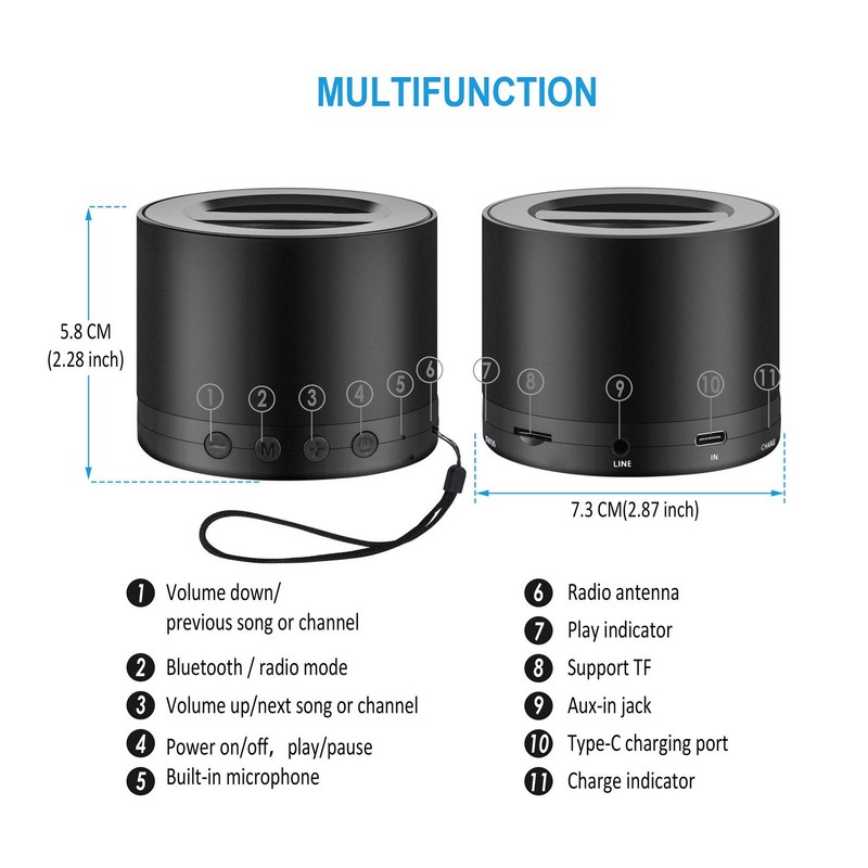 Dual Bluetooth Speaker Car Hands Free Call Dynamic High Bass