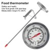 Oil thermometer with stainless steel probe, grill indicator for roasting,
