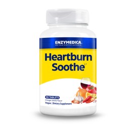 Enzymedica, Heartburn Soothe, bei Sodbrennen, Vanille-Orange-Geschmack, 90 vegane Kautabletten, hochdosiert, Laborgeprüft, Vegetarisch, Sojafrei, Glutenfrei, Ohne Gentechnik