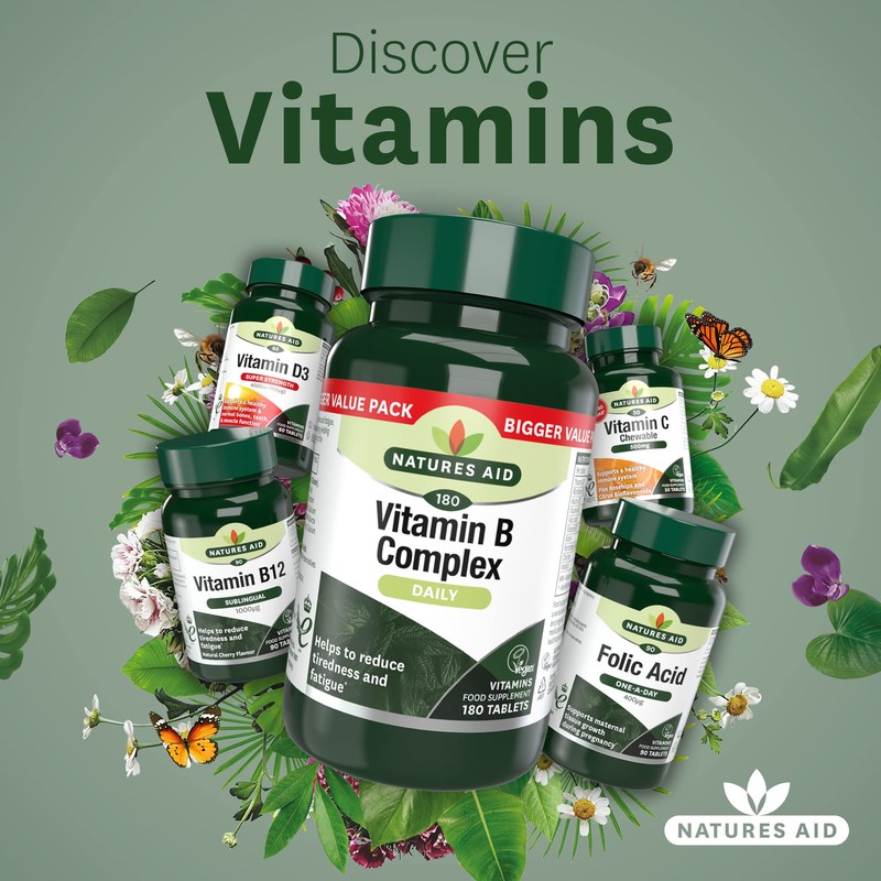 Natures Aid Vitamin B Complex - 180 Tablets - Complete