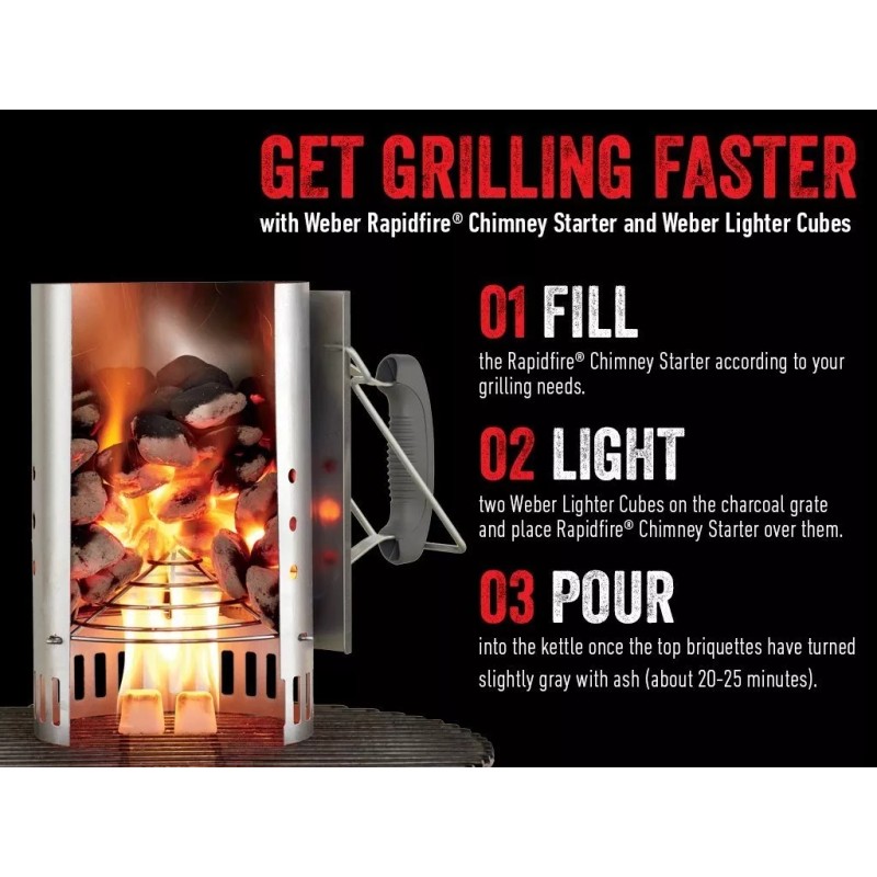 Weber Iniciador Carbón Grande Weber Acero Prende Carbon Facilmente