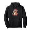 Labrador Retriever With Santa Hat And Sunglasses Pullover Hoodie