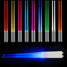 9 Color Led Chopsticks, Lightsaber Chopsticks Light Up, Chopsticks Reusable, Light Saber Chop Sticks for Kitchen Dinner Party Sushi Cutlery