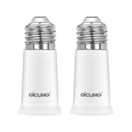 DiCUNO E26 to E26 Base Extension Adapter, E26, Extension Socket, Approx. 2.0 inches (5 cm), Flame Retardant Material PBT, Set of 2