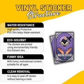 3 Pcs The Reader Tarot Card Sticker Gifts for Tarot Readers, Spiritual Seekers, Mysticism Fans, Fortune Tellers, Divination Enthusiasts, Collectors for Laptop, Water Bottle, Tumbler – 3"x3"