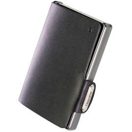 OPPAHA Primo Flower Mini Leather Wallet - Slim, Lightweight and Portable Wallet for Credit Cards, Banknotes and Documents - Elegance and Functionality in Black for Men and Women, Black, black,