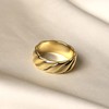 Me&Hz 14K Gold Plated Twist Band Statement Rings for Women