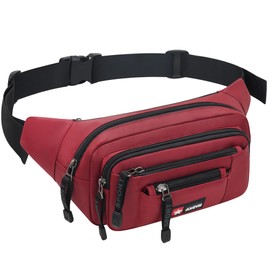 AirZyx Waterproof Belt Bag Bum Bag Women Men Multifunctional Waist Bag with Zip Suitable for Travel Hiking and All Outdoor Activities Black