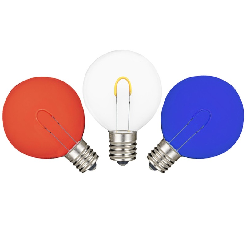 Novelty Lights 25 Pack G50 LED Plastic Flex Filament Outdoor