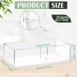 Mumufy 2 Pcs Paper Napkins Holder Fold Paper Towel Dispenser Height 2.75 Inch Multifold Paper Towel Dispenser Acrylic Paper Towel Dispenser for Guest Z Fold Disposable Hand Towel Small Size(Clear)